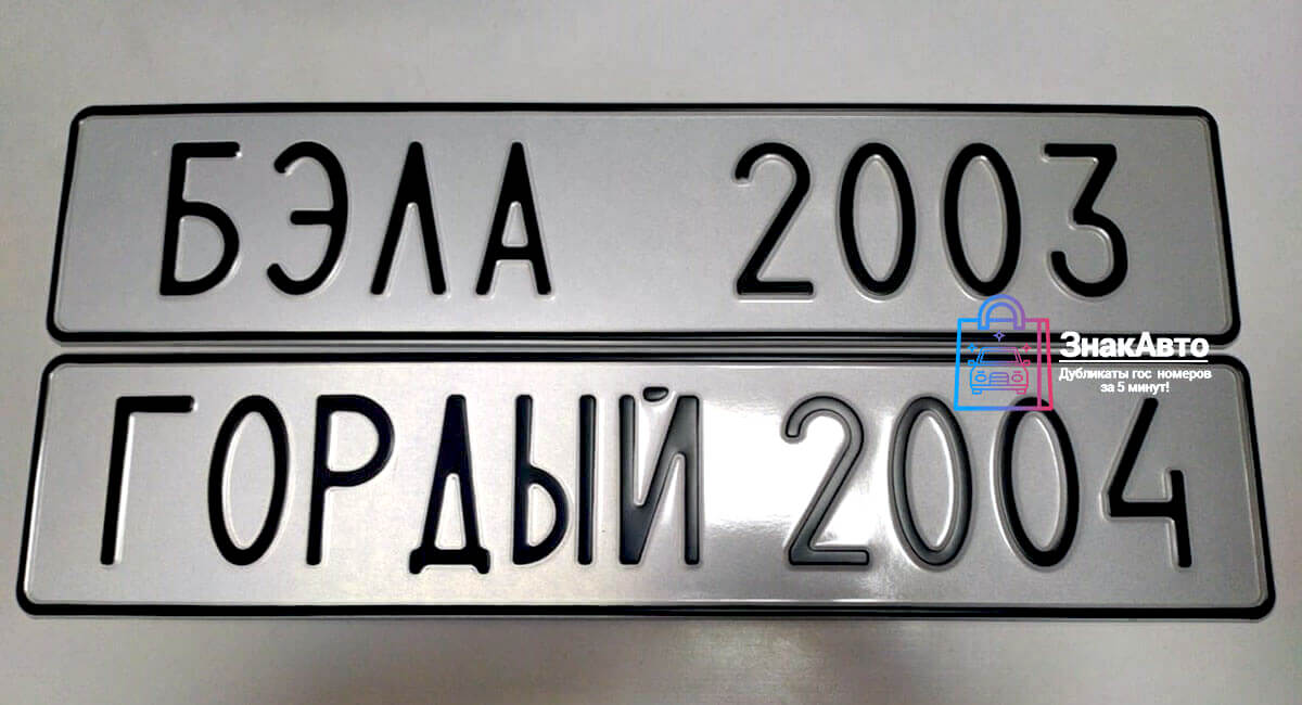 Сувенирный номер на авто "Гордый 2004"